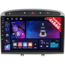4+64GB Android 13 Car Radio for Peugeot 308/408 2007-2015 Wireless Carplay Android Car, 9 Inch Screen Bluetooth Car Radio Navigation Reversing Camera WiFi FM RDS Radio SWC