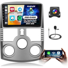2+64G Android Car Radio for Toyota Rush Daihatsu Terios 2006-2016 with Wireless Carpaly & Android Car, 9 Inch IPS Touchscreen Radio with Bluetooth/GPS/Rear View Camera/FM/WiFi/SWC/26UI