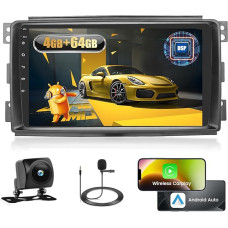8 Core 4+64G Android 13 Autoradio für Mercedes Benz Smart Fortwo W451 2005-2010 mit Drahtlosem Carpaly & Android Auto & MirrorLink, 9'' Bildschirm Autoradio mit Bluetooth 5.0/GPS/Rückfahrkamera