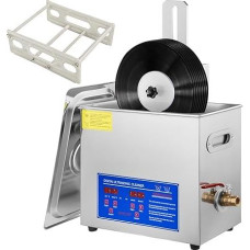 VEVOR ultragarsinis valytuvas Ultragarsinis valymo įrenginys 6 L ultragarsinis valymo įrenginys įrašams 180 W reguliuojamas laikas, įrašų valytuvas Nerūdijančio plieno 40 KHz valymo įrenginys