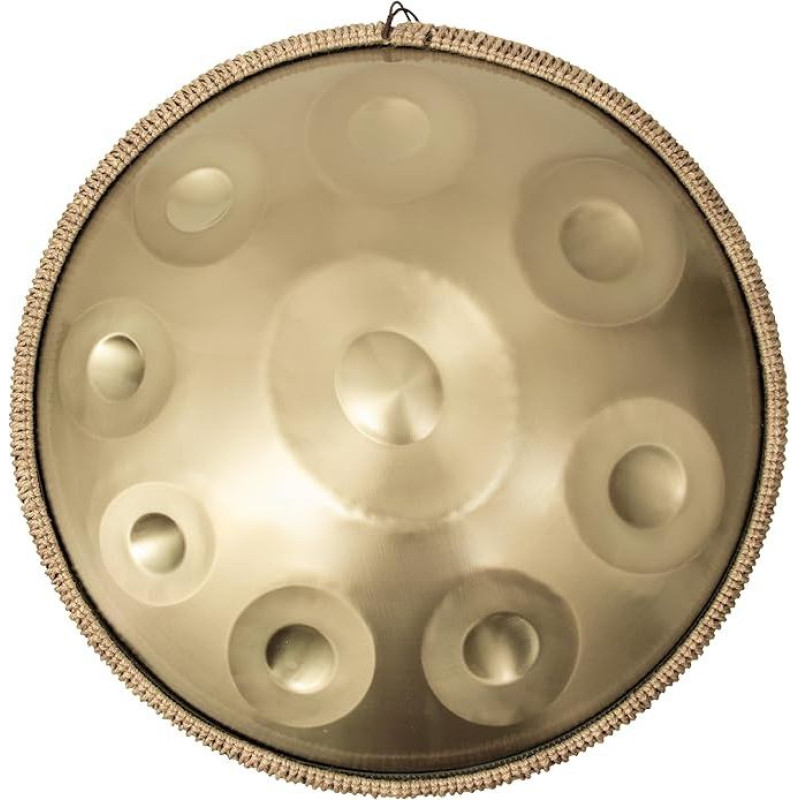 Gold Harmonic Handpan Drum in D Minor, 9 Tones, 22 Inch Hand Pan with Bag, Percussion for Sound Healing, Personal Meditation, Yoga
