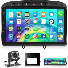 1G + 32G Android 13 Car Radio 2 DIN for Peugeot 308/408 2007-2015 with GPS WiFi 9 Inch Touchscreen Car Radio with iOS/Android Mirror Link Bluetooth FM/RDS Radio EQ Steering Wheel Control Reversing