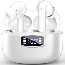 Wireless Earbuds, Bluetooth 5.3 Headphones, ENC Noise Cancelling, Bluetooth Earbuds with 40 Hour LED Power Display, HiFi Stereo, Touch Control, IP7 Waterproof/Sweatproof, Wireless