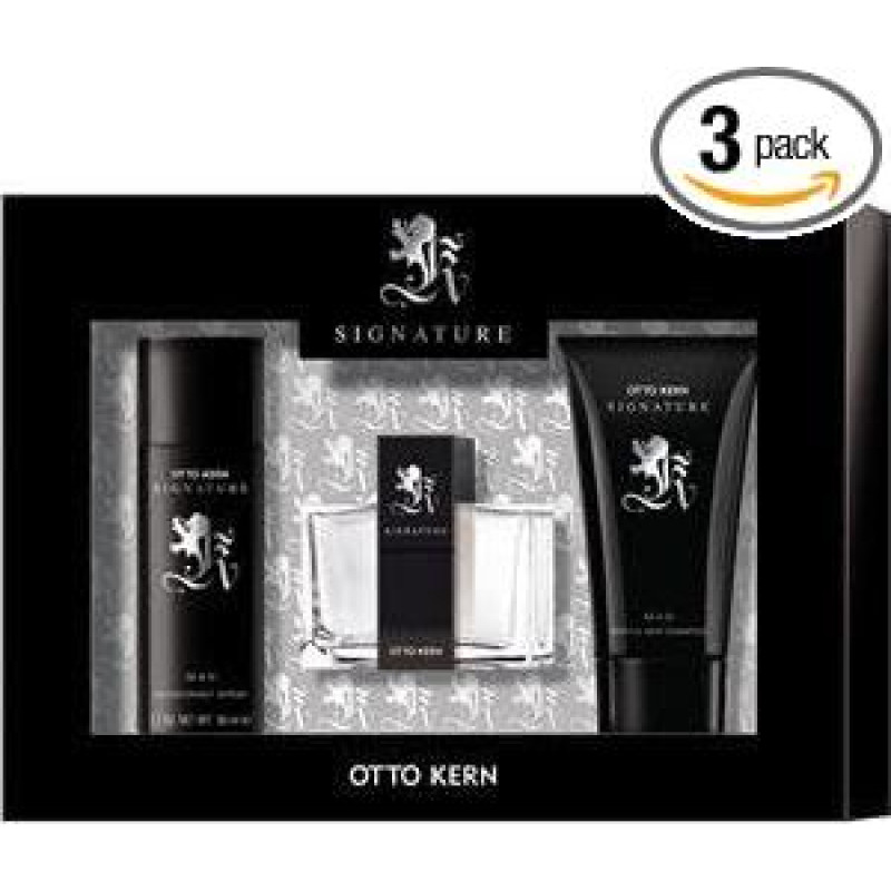 OTTO KERN Signature Man Vyriškų kvepalų dovanų rinkinys Eau de Toilette Spray, 1 fl oz (30 ml) + dušo želė 75 ml + dezodorantas 75 ml, 3 vnt.