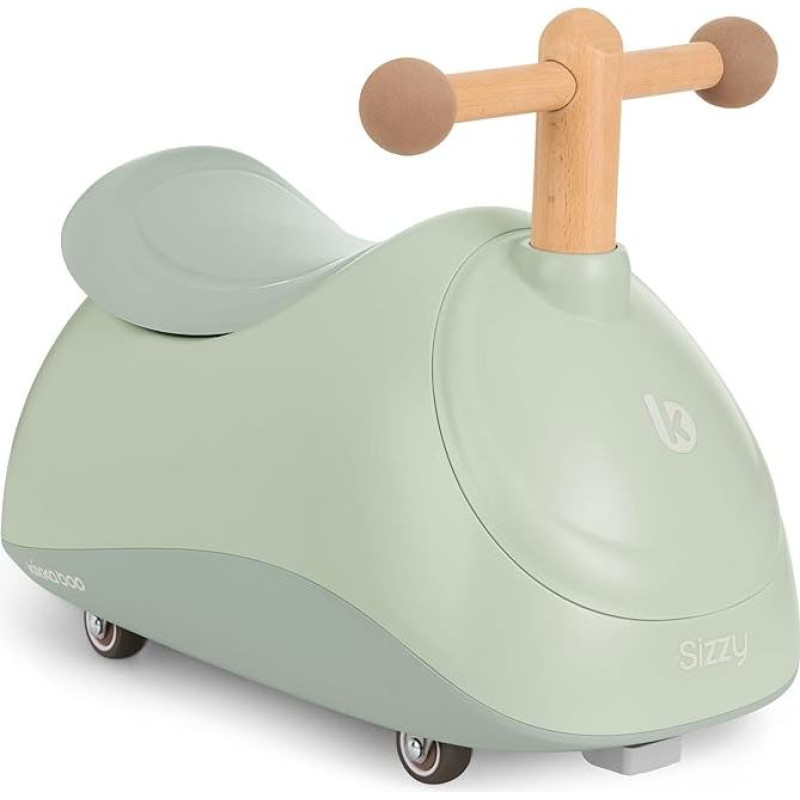 KikkaBoo Sizzy Baby Ride-On Vehicle nuo 1 metų amžiaus, stumdomas automobilis be pedalų, važiuoklė su rankenėlėmis, daugiakryptė, nuo 1 iki 3 metų, kūdikių dovana, mėtų spalvos