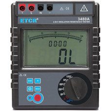Stromzange, Erde Bodenwiderstandstester ETCR3480B 5000V, 0,1 Mo ~ 400go, AC 0V-750V Isolationsresistenzentester(ETCR3480A)