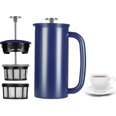 ESPRO P7 French Press - dvigubai izoliuotas nerūdijančio plieno kavos ir arbatos virimo aparatas su mikro filtru - ilgiau išlaiko gėrimus karštus, puikiai tinka namams (Egėjo mėlyna, 32 oz)