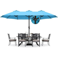 ABCCANOPY 4.5m Double Sided Umbrella, turquoise, 15FT