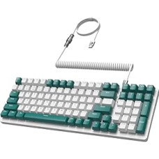 MAMBASANKE K6 Pro 96 % 3 režimų mechaninė žaidimų klaviatūra Hot Swap 4000 mAh 2,4 GHz / Bluetooth 5.0 / laidinė klaviatūra su spiraliniu C tipo USB kabeliu 9 RGB mėlynas jungiklis žalias