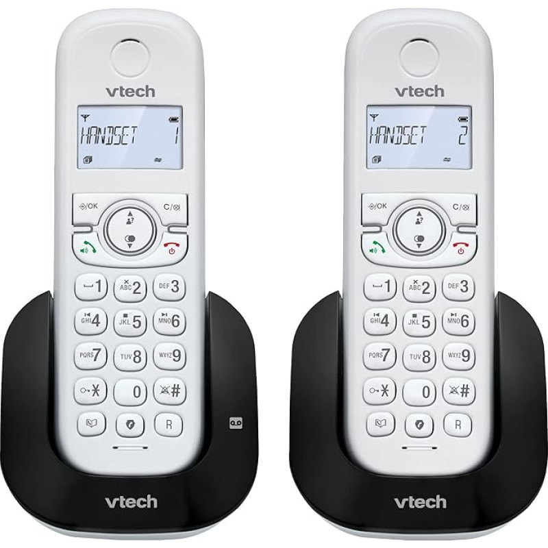 VTech CS1551 Cordless DECT Telephone with 2 Handsets with Charger, Answering Machine, Call Blocking, Caller Identification/Call in Wait, Hands-Free Calling, Display and Keyboard with