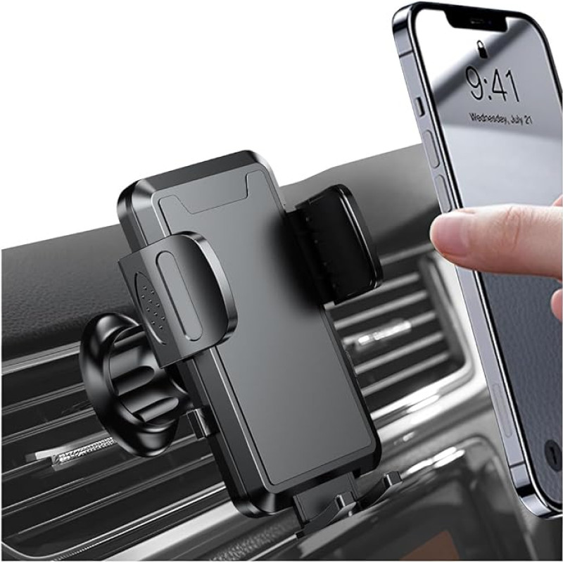 JNNJ Mobile Phone Holder Car, Adjustable 360 Degree Rotatable Adjustable Stand Car Mobile Phone Holder, Universal Car Phone Holder for All Mobile Phones (Black)