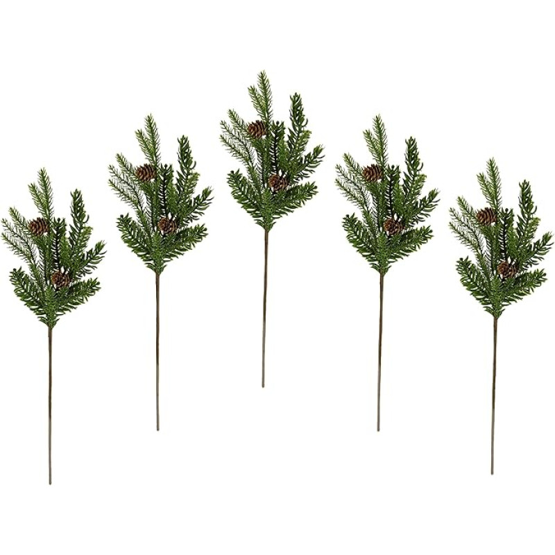 Flair Flower Fir Branch Cones Artificial Branch Decorative Branch Decorative Branch Fir Green Conifers Advent Wreath Christmas Decoration Stem Artificial Flower Arrangements Wreaths Garland