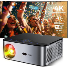 XIWBSY Projector 4K, 20000 Lumens LED Projector Android, Full HD 1080P Bluetooth Projector, LED Home Cinema Video Projector, 300 Inch Display, Built-in App/WiFi Mirroring Smart Projector with