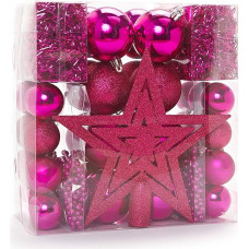 Heitmann Christmas Tree Decoration Set - Baubles, Tree Top Star, Bead Chains, Garlands - 45-Piece Christmas Decorations