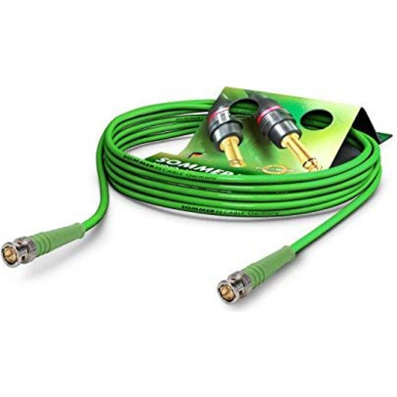 Sommer Cable Video 75 Ω - HD/3G/6G-SDI / 4K-UHD SC Vector 0.8/3.7 with BNC/BNC 6G Hicon Green (70 m) - Made in Germany by Sommer Cable