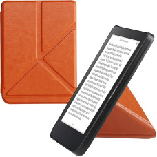 kwmobile Case Compatible with Kobo Clara 2E / Tolino Shine 4 Case - Faux Leather Case - eReader Protective Case - Cover Orange