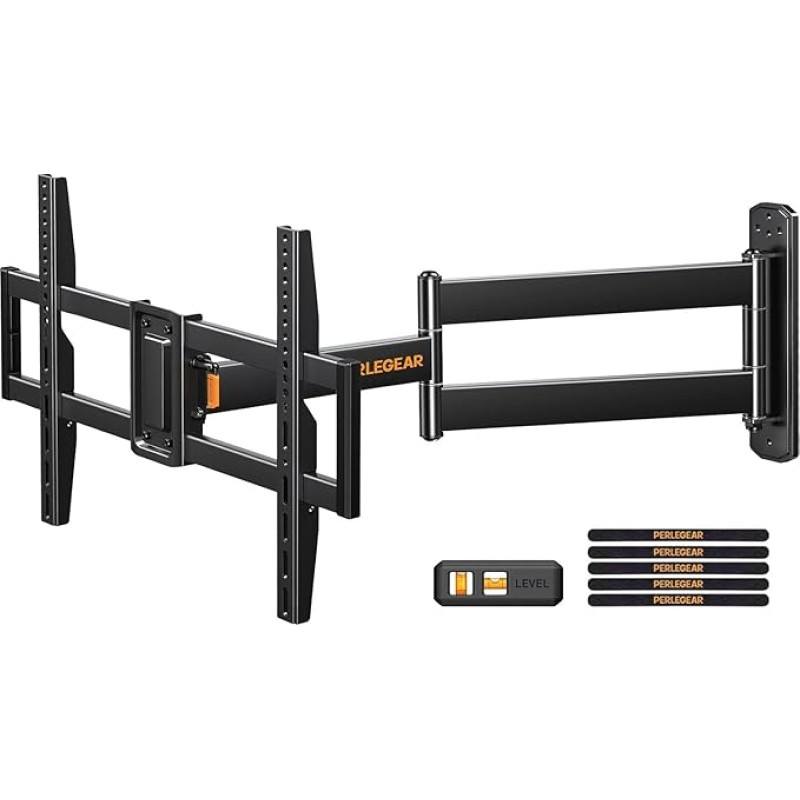 Perlegear TV Wall Mount with 822 mm Long Arm Wall Mount TV for 32-75 Inch LCD/LED/OLED TVs, Swivelling Articulated Arm 180° Rotatable Corner TV Bracket Max VESA 600 x 400 mm up to 45 kg