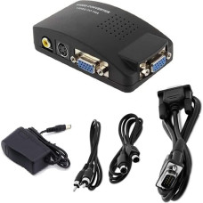 SOUTHSKY Video to VGA Konverter Video Converter Svideo zu VGA Konverter Adapter von für Umwandung von TV/AV/S-Video/Cinch/Composite zu VGA/PC-Monitor