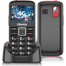 Tosaju 4G Senior Mobile Phone Without Contract with Large Buttons Mobile Phone for Seniors Pensioners Mobile Phone Large Button Mobile Phone with Charging Station Emergency Call Button 1000 mAh