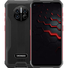 5G Outdoor Smartphone without Contract DOOGEE V10, 8500 mAh Battery, Infrared Forehead Thermometer, 6.39 Inch Android 11 IP68 Shockproof Smartphone, 48MP Triple Camera, Wireless Charging, 8GB + 128GB Dual SIM Red