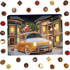 Hallingers It's Christmas Advent Calendar Chocolates Gift Handmade Part with Alcohol from Fine Cocoa Chocolate (Box) - Fill Advent Calendar Novelties & Advent Calendar | Congratulations Hanukkah Fr