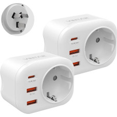 VINTAR 2PC 20W Australia Travel Adapter, 4 in 1 PD & QC 3.0 Fast Charge Plug Adapter, with 2 USB Ports and 1 USB-C Port, for Australia, Argentina, China, Type I