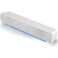 Garsent PC Soundbar Speaker, 3.5 mm USB Wired HiFi Stereo Sound Bar Speaker Boombox with Bass, Home Cinema Speaker for PC Smartphone (White)