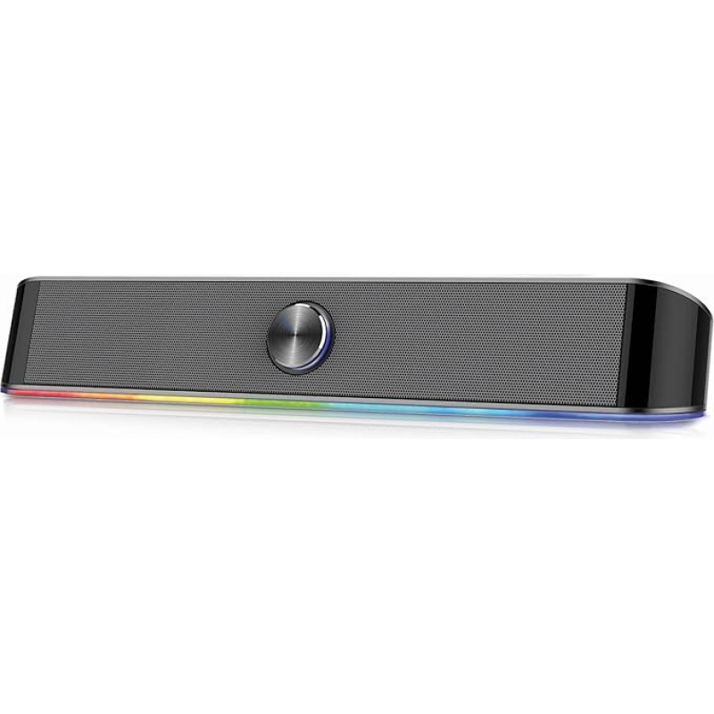 Ewent EW3525 Sound Bar for Gaming - RGB Lighting - Wired Speaker - with USB Port and Bluetooth Connection, Stereo Speaker