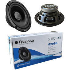 SELECTION 2 Phonocar 02086 woofer woofer woofer 16.50 cm 165 mm 6.5 inch diameter 70 watt rms 180 watt max pair impedance 4 ohm 92 dB spl car black, one pair