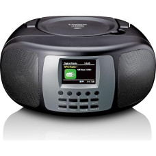 Lenco SCD-860 - Portable CD Radio - DAB+ and FM Radio - Bluetooth - Toploader CD Player - 2.4 TFT Display - Two Alarm Times - 2 x 2 Watt RMS - 5 Memory Buttons - Black