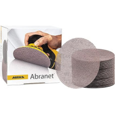 Mirka Abranet Sanding Mesh 125 mm Velcro / Grain P800 / 50 Pieces / 5423205081 / Suitable for All 125 mm Random Orbital Sanders and Grinding Machines / for Sanding Wood, Spatula, Varnish, Plastic