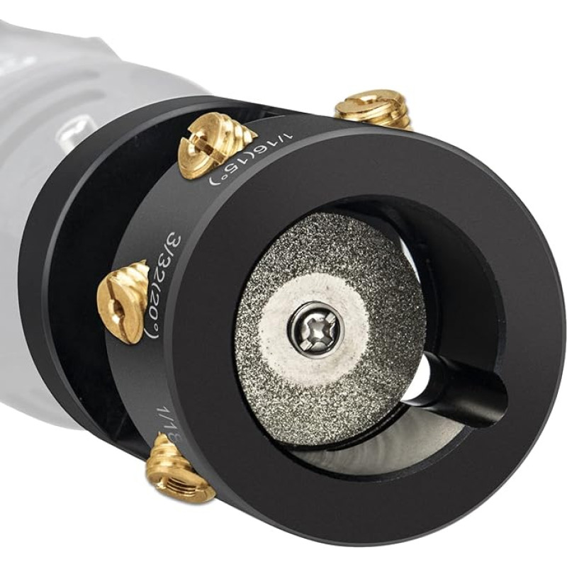 3mirrors Aliuminio volframo elektrodų galąstuvo galąstuvo galva TIG suvirinimo įrankis su pjovimo lizdais, 4 vario varžtų skylėmis, 1 x CNC šerdies priedai, 5 x 25 mm deimantiniai diskai