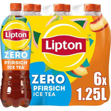 LIPTON ICE TEA Zero Peach - persikų skonio ledinė arbata be cukraus, vienkartinė (6 x 1,25 l)