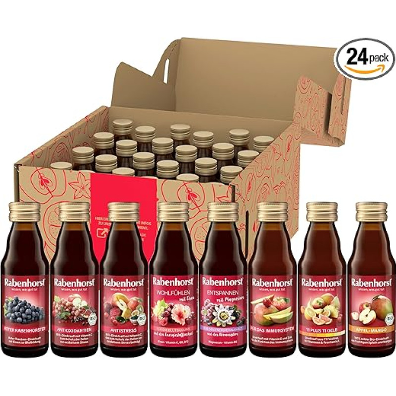 Rabenhorst Mini degustacinė pakuotė, 8 rūšys po 3 butelius (24 x 125 ml), 3 l (24 vnt.)