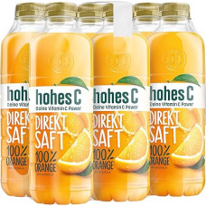 hohes C Direct Juice Orange 6 x 0,85 l, 100% tiesioginės sultys, 100% natūralus vitaminas C, veganiškas