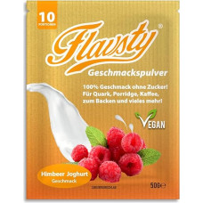 Flavsty® Flavour Powder Raspberry Yoghurt Sample 50 g (10 porcijų) Vegan Flavour Powder be cukraus - Aromato milteliai
