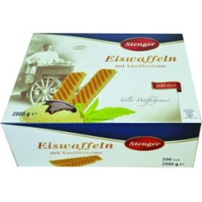 Stenger Ice Cream Waffles with Vanilla Filling | Vanilla Cream Waffles 500 Pieces | Waffles for Ice Cream Sundaes & Desserts Bulk Pack for Catering