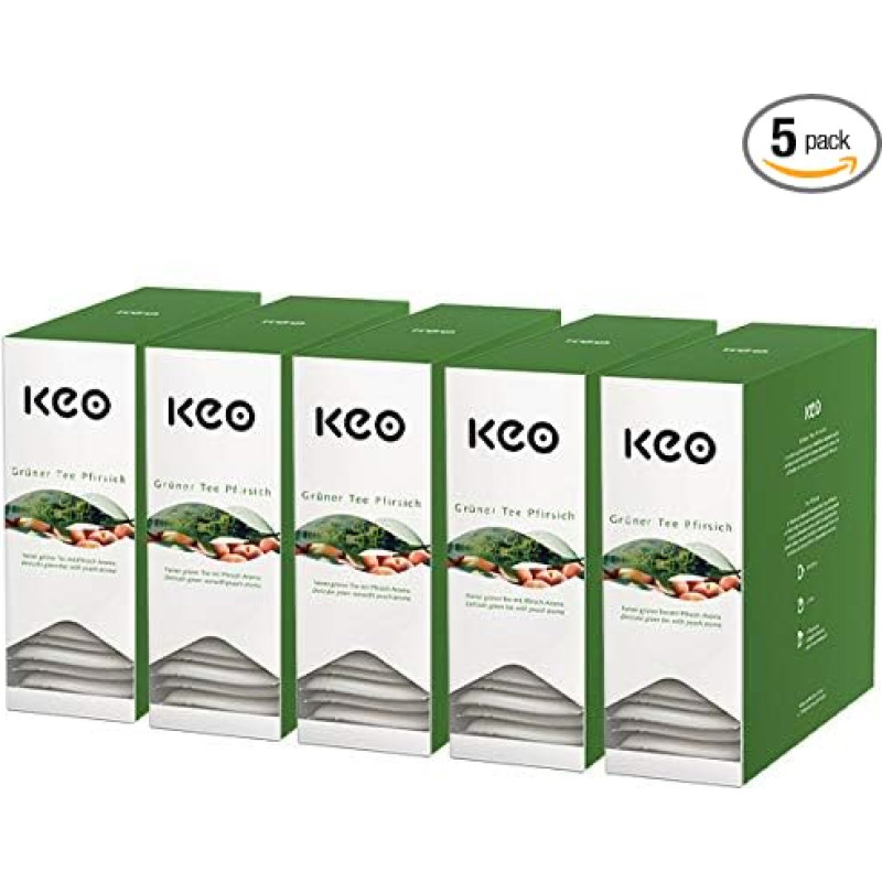 Keo Teachamp Envelope Green Tea Peach Pack of 5