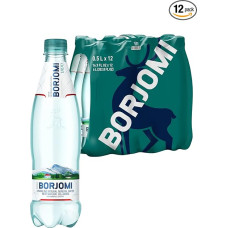 BORJOMI Natural Mineral Water with Carbonic Acid, Pack of 12, 12 x 500 ml PET Bottles