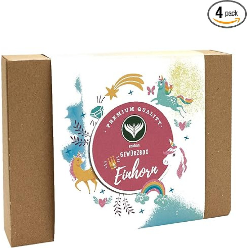 Azafran Unicorn Spice Set - Gift Set with 4 Spices for Children and Children at Heart