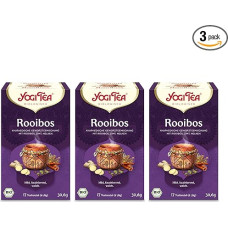 Yogi Tea - Rooibos, Ayurvedischer Bio Gewürz- und Kräutertee, von Natur aus koffeinfrei, Mischung aus Rooibos, Zimt und Nelken, Yogi Tee 3er Pack, 3x17 Beutel (102 Teebeutel insgesamt)