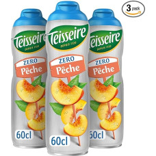 Teisseire Syrup Peach Zero Sugar 600 ml - Cocktails (Pack of 3)