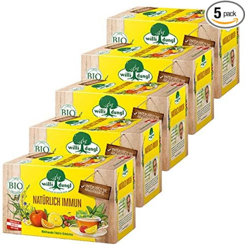 Willi Dungl Nat?rlich Immune Ekologiška šviežių žolelių arbata, 5 vnt.