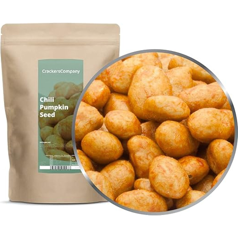 2 x 450 g Moliūgų sėklos skrudintos, sūdytos su čili prieskoniais Vegetariškas veganiškas be laktozės