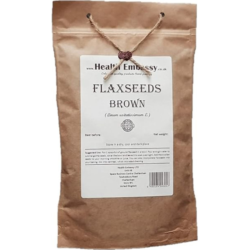 Flax Seed (Linum usitatissimum) 100g/Flaxseeds – Health Embassy – 100% Natural