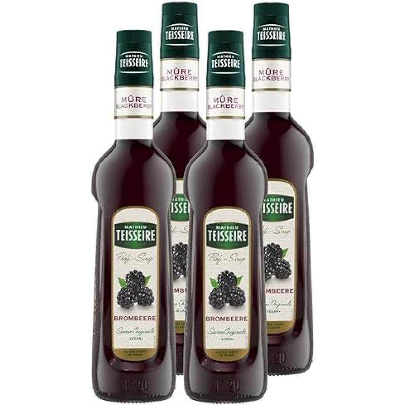 Mathieu Teisseire Drink Syrup Blackberry 0.7 L Cocktails (Pack of 4)