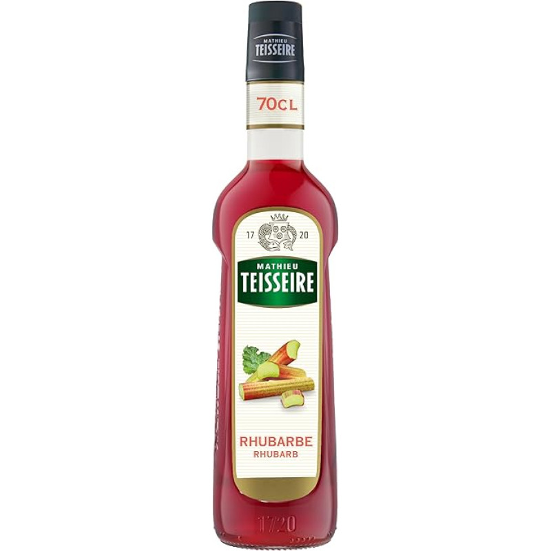 Mathieu Teisseire Rhubarb Syrup for Drinks, Refreshments, Cocktails and Desserts Bottle 70cl