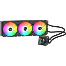 Gamemower Skadi Square Water Cooling, 360 mm AIo, Liquid Cooler, 3 x ARGB Hydraulic PWM Fans, Ceramic Water Pump with Pump RPM CPU Display, Compatible with AMD & Intel