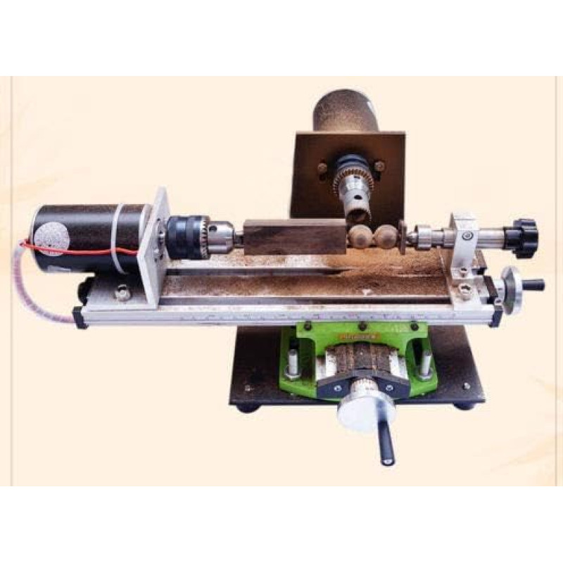 Toplionace Mini Beads Lathe Household Lathe DIY Wooden Beads Woodworking Tools 220V