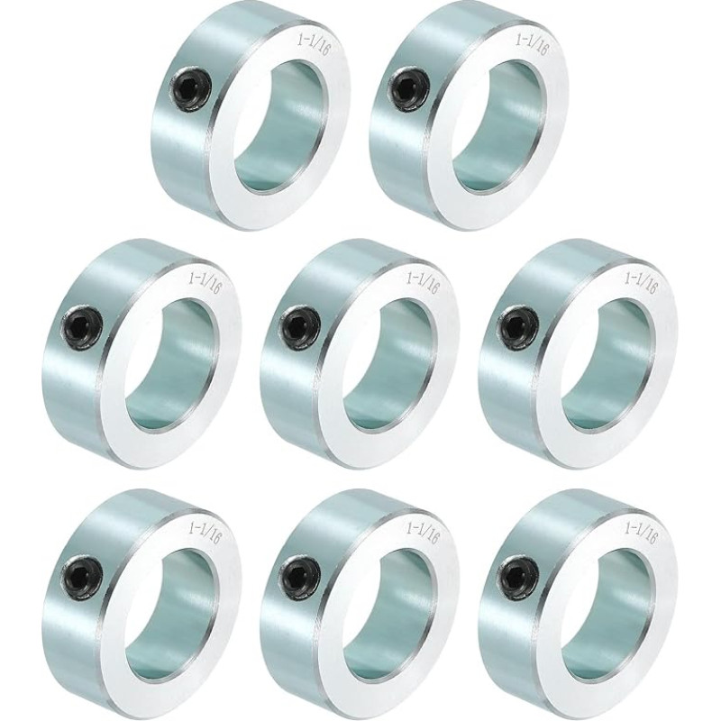 sourcing map 8-teiliges Set Schraubenmanschetten, 3,8 cm Bohrung, Karbonstahl, Schaftmanschetten, 3,5 cm Außendurchmesser, 1,6 cm Breite, Schlossachsenmanschette für Linearstangenwellenführung